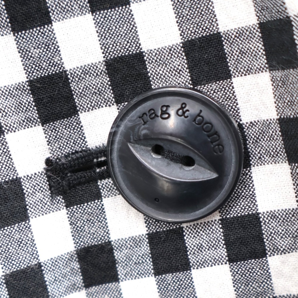 Rag & Bone Ames Gingham Check Oversized Blazer Black White Office Siren 10 EUC - Picture 8 of 12